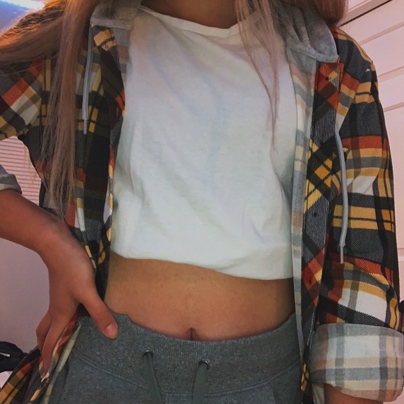 Garage boyfriend flannel with hoodie - Picture 3 of 4